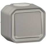 Interrupteur ou va-et-vient lumineux 10 A - Plexo - complet saillie - gris
