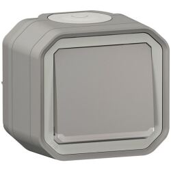 Interrupteur ou va-et-vient lumineux 10 A - Plexo - complet saillie - gris