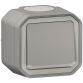 Interrupteur ou va-et-vient lumineux 10 A - Plexo - complet saillie - gris