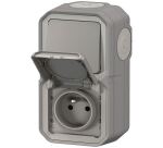 Kit interrupteur ou va-et-vient - prise de courant 2P+T - Plexo - gris