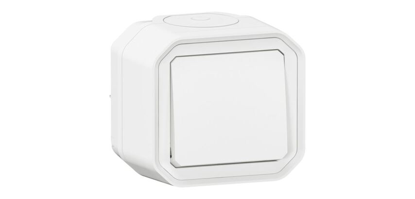 Interrupteur ou va-et-vient 10 A - Plexo - complet saillie - blanc
