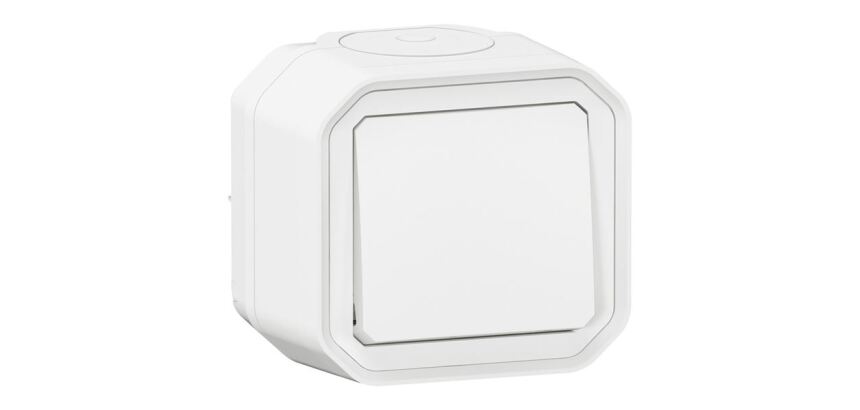 Interrupteur ou va-et-vient 10 A - Plexo - complet saillie - blanc