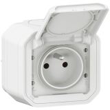 Prise de courant 2P+T - Plexo - complet saillie - blanc
