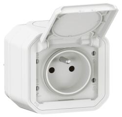 Prise de courant 2P+T - Plexo - complet saillie - blanc