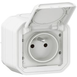 Prise de courant 2P+T - Plexo - complet saillie - blanc