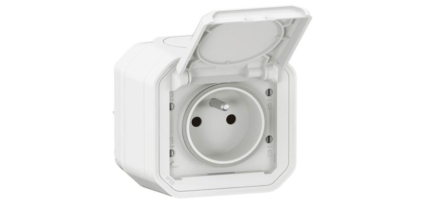 Prise de courant 2P+T - Plexo - complet saillie - blanc