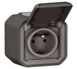 Prise de courant 2P+T - Plexo - complet saillie - anthracite