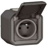 Prise de courant 2P+T - Plexo - complet saillie - anthracite