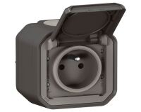 Prise de courant 2P+T - Plexo - complet saillie - anthracite