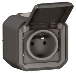 Prise de courant 2P+T - Plexo - complet saillie - anthracite