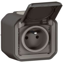 Prise de courant 2P+T - Plexo - complet saillie - anthracite