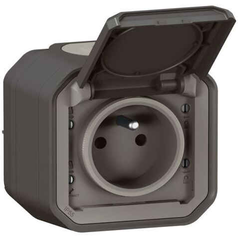 Prise de courant 2P+T - Plexo - complet saillie - anthracite