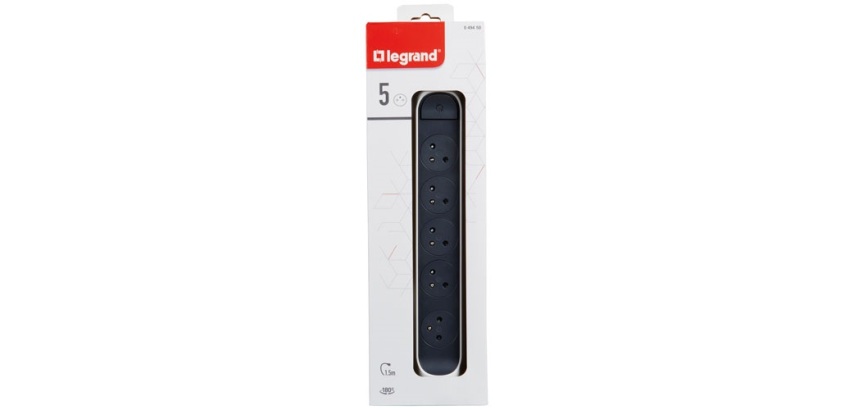 Rallonge multiprise pivotante avec interrupteur - 5 prises - 2P+T - cordon