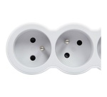 Rallonge multiprise extra-plate - 5 prises - 2P+T - cordon 1.5 m - blanc/gr