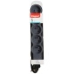 Rallonge multiprise extra-plate - 5 prises - 2P+T - cordon 1.5 m - noir/gri
