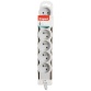 Rallonge multiprise extra-plate - 6 prises - 2P+T - cordon 1.5 m - blanc/gr