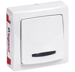 Interrupteur - simple - va-et-vient - Led lumineux - en saillie - complet -