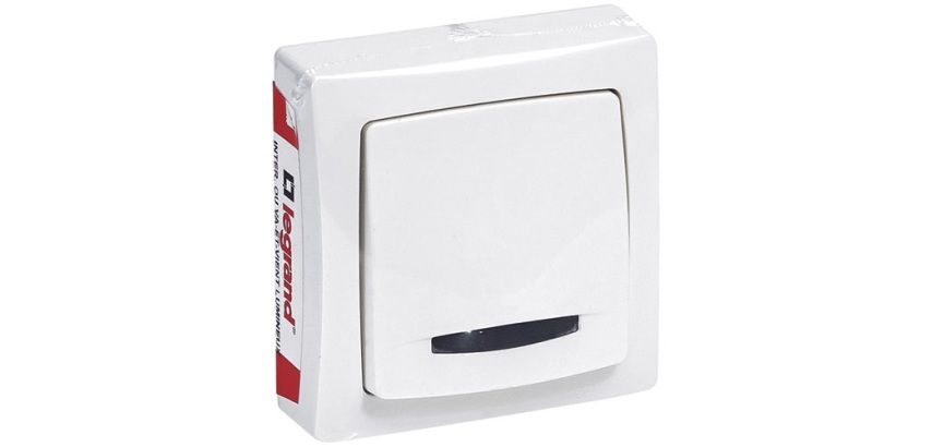 Interrupteur - simple - va-et-vient - Led lumineux - en saillie - complet -