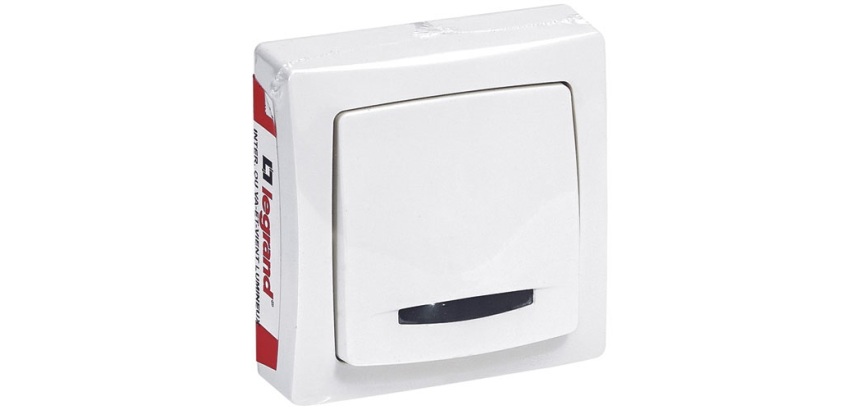 Interrupteur - simple - va-et-vient - Led lumineux - en saillie - complet -