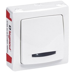 Interrupteur - simple - va-et-vient - Led témoin - complet - en saillie - b