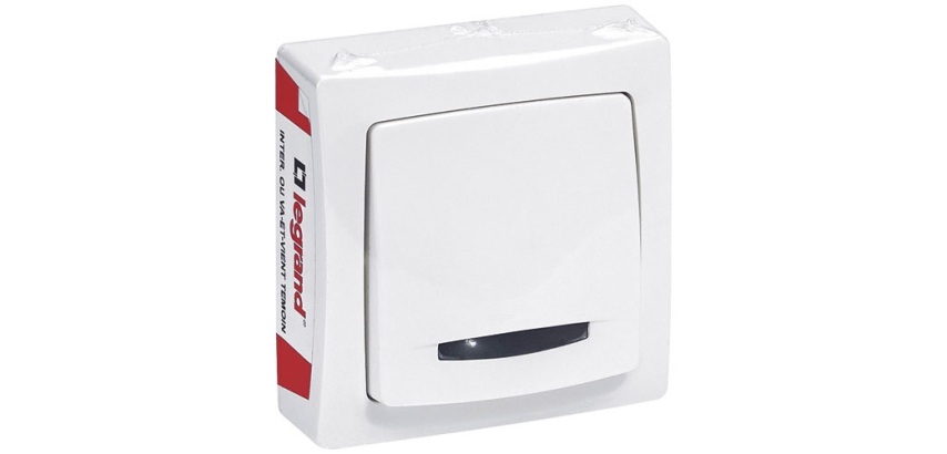 Interrupteur - simple - va-et-vient - Led témoin - complet - en saillie - b