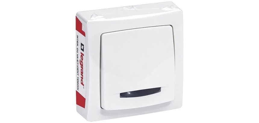 Interrupteur - simple - va-et-vient - Led témoin - complet - en saillie - b