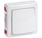 Poussoir - simple - complet - en saillie - blanc