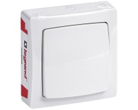 Poussoir - simple - complet - en saillie - blanc
