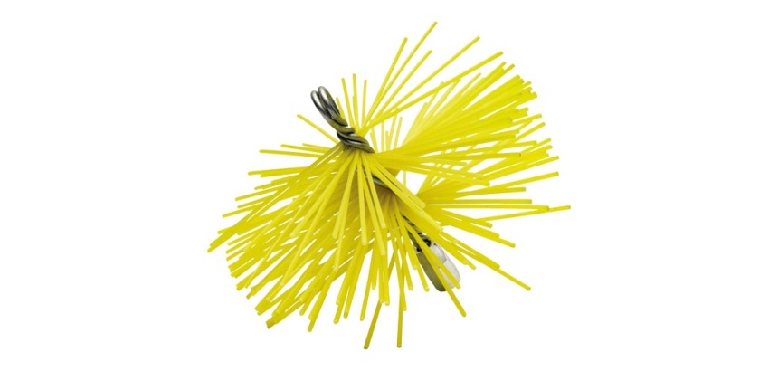 Hérisson rond avec anneau de filetage - D150 - synthétique - jaune