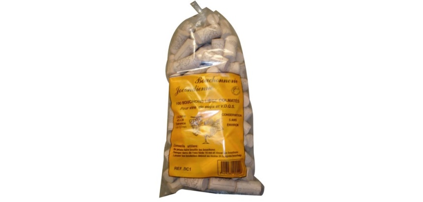 Bouchon liège colmaté - 45 x 24 mm - conservation 5 ans environ - lot de 10