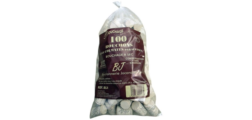 Bouchon liège colmaté - 38 x 24 mm - conservation 4 ans environ - lot de 10