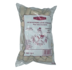 Bouchon liège colmaté conique - 33x23x19 - conservation courte - lot de 100
