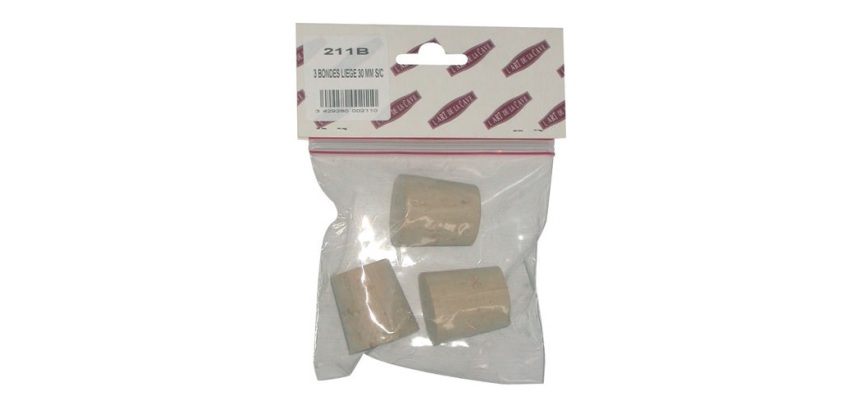 Bonde en liège - diamètre 30 mm - lot de 3