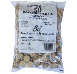 Bouchon liège - 44 x 24.5 mm - conservation 5 à 8 ans environ - lot de 50