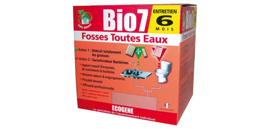 Traitement et entretien fosses septiques Bio 7 toutes eaux 1 Kg