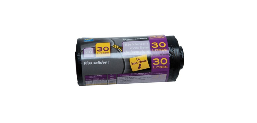Sac poubelle renforcé - 30 L - x20 - 50 x70 cm