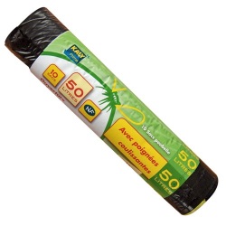 Sac poubelle avec poignées coulissantes 50 L x 10