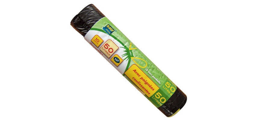 Sac poubelle avec poignées coulissantes 50 L x 10