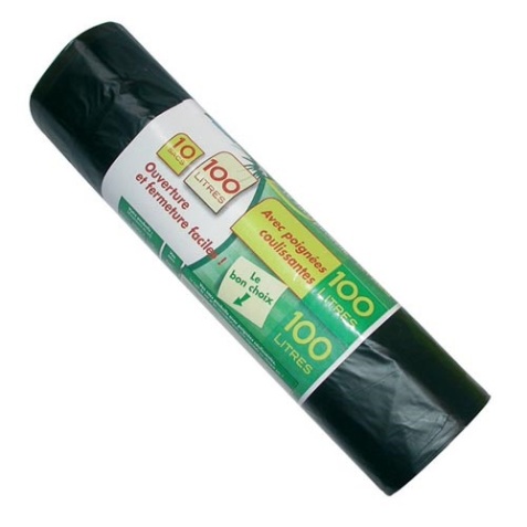 Sac poubelle avec poignées coulissantes 100 L x 10