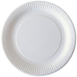 Assiette en carton blanc - Lot de 50