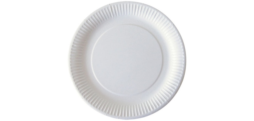 Assiette jetable carton blanc 23 cm - Lot de 50