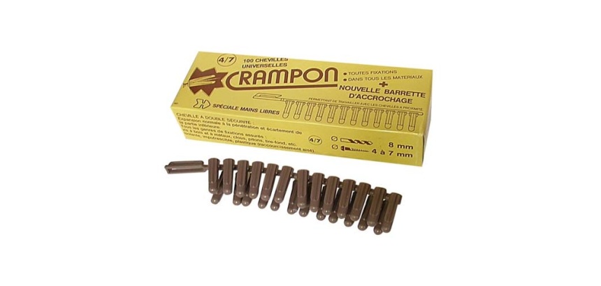 Cheville crampon - universelle - taille 4/7 - D : 8 mm - boite de 100