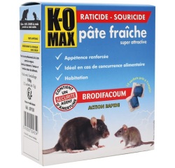 Appât pâte fraiche - rats et souris - super attractive - 150 g - 15 sachets