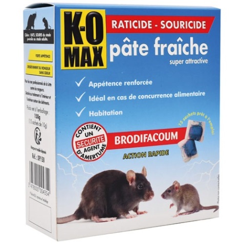 Appât pâte fraiche - rats et souris - super attractive - 150 g - 15 sachets