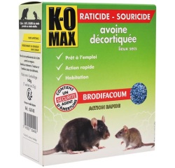 Appât céréales - rats et souris - avoine décortiquée - 140 g