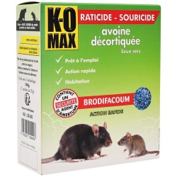Appât céréales - rats et souris - avoine décortiquée - 140 g - 7 sachets de