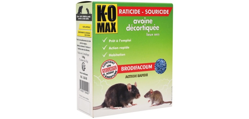 Appât céréales - rats et souris - avoine décortiquée - 140 g