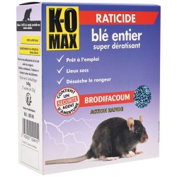 Appât céréales - raticide - blé entier - super dératissant - 140 g - 7 sach