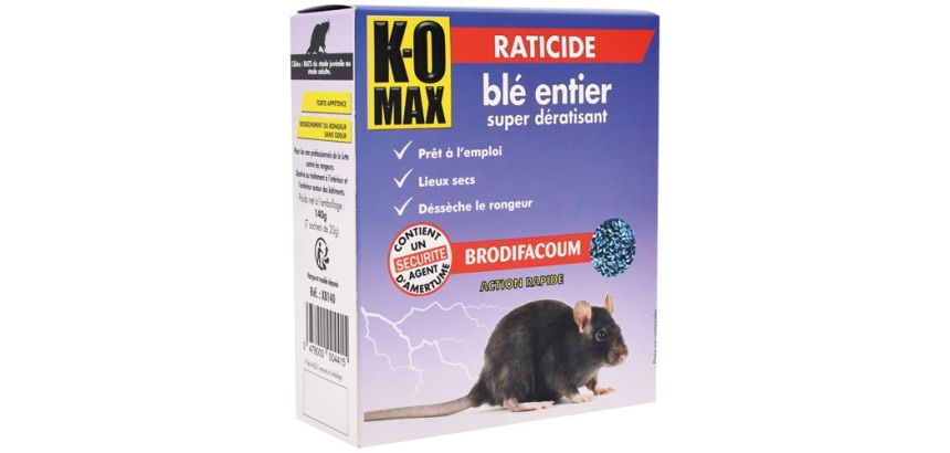 Appât céréales - raticide - blé entier - super dératissant - 140 g