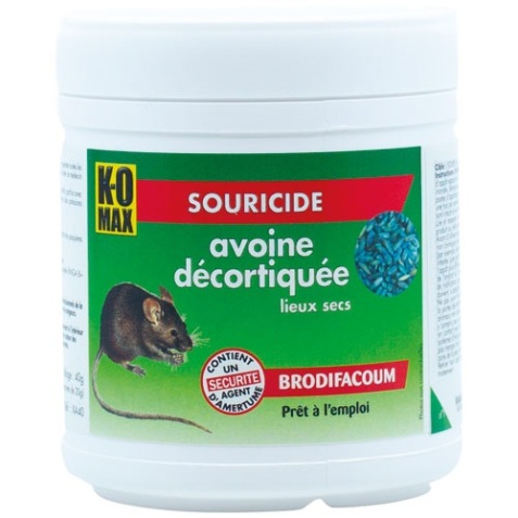 Appât céréales - souricide - avoine décortiquée - 40 g - 2 sachets de 20 g
